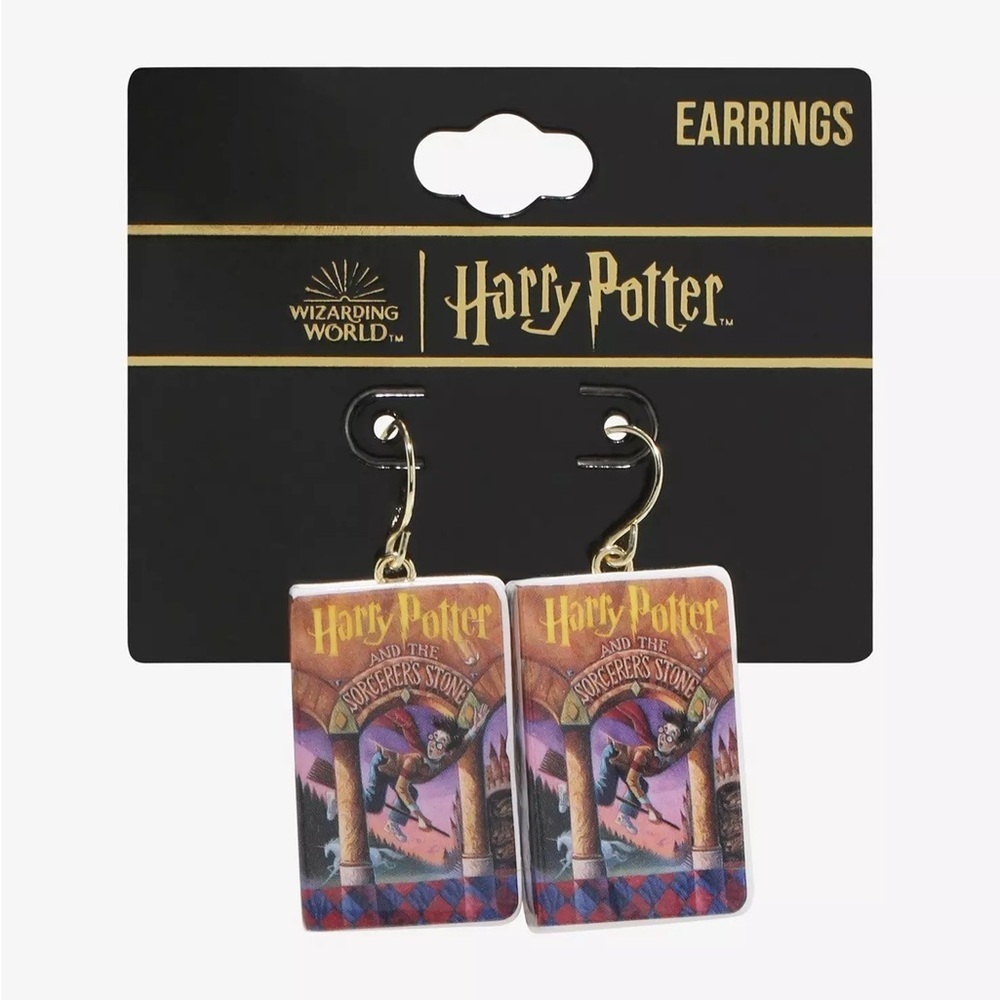 Harry Potter And The Sorcerer's Stone Book Earrings NWT